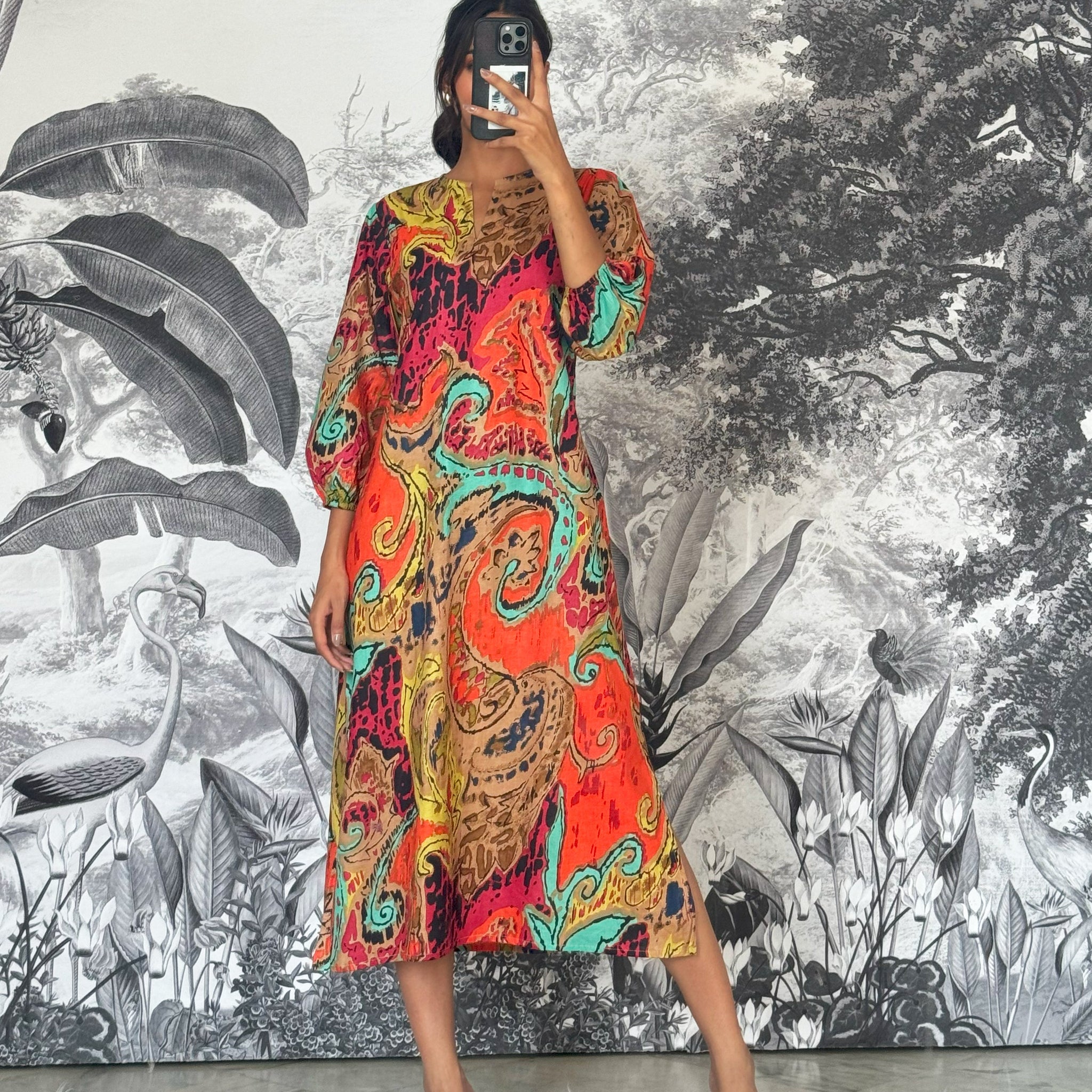 Cotton Printed Dress | A-Line Dress | Shop stylish women's clothing online at Label Flavia |