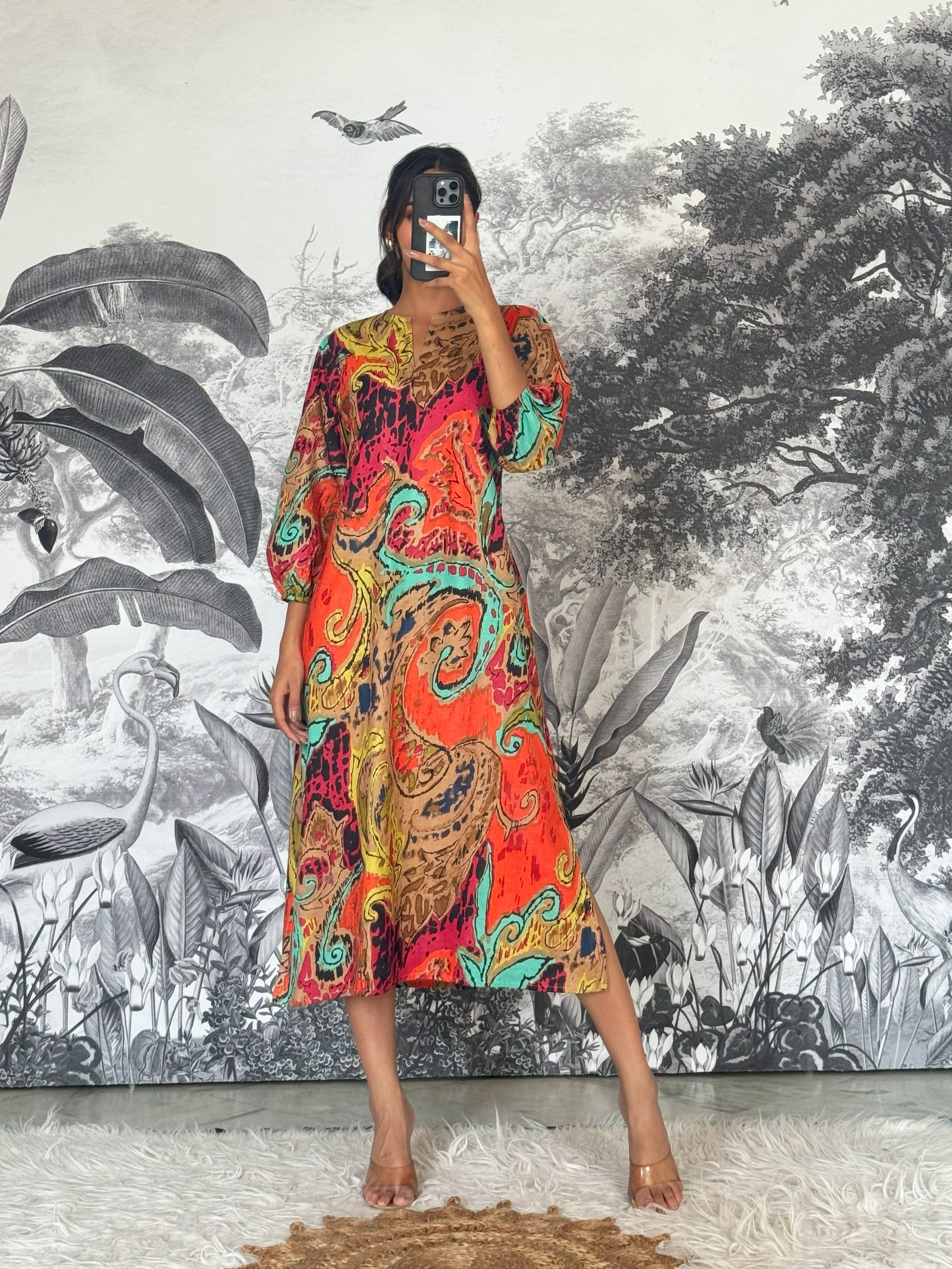 Cotton Printed Dress | A-Line Dress | Shop stylish women's clothing online at Label Flavia |