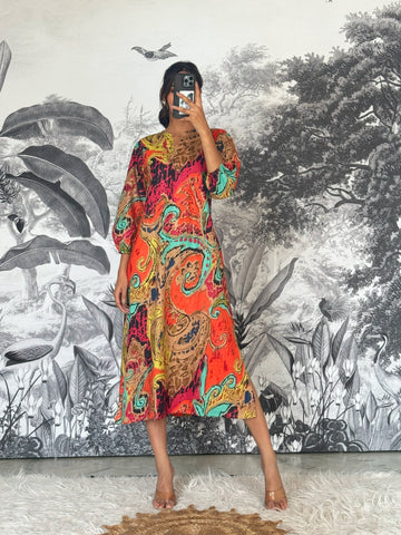 Cotton Printed Dress | A-Line Dress | Shop stylish women's clothing online at Label Flavia |