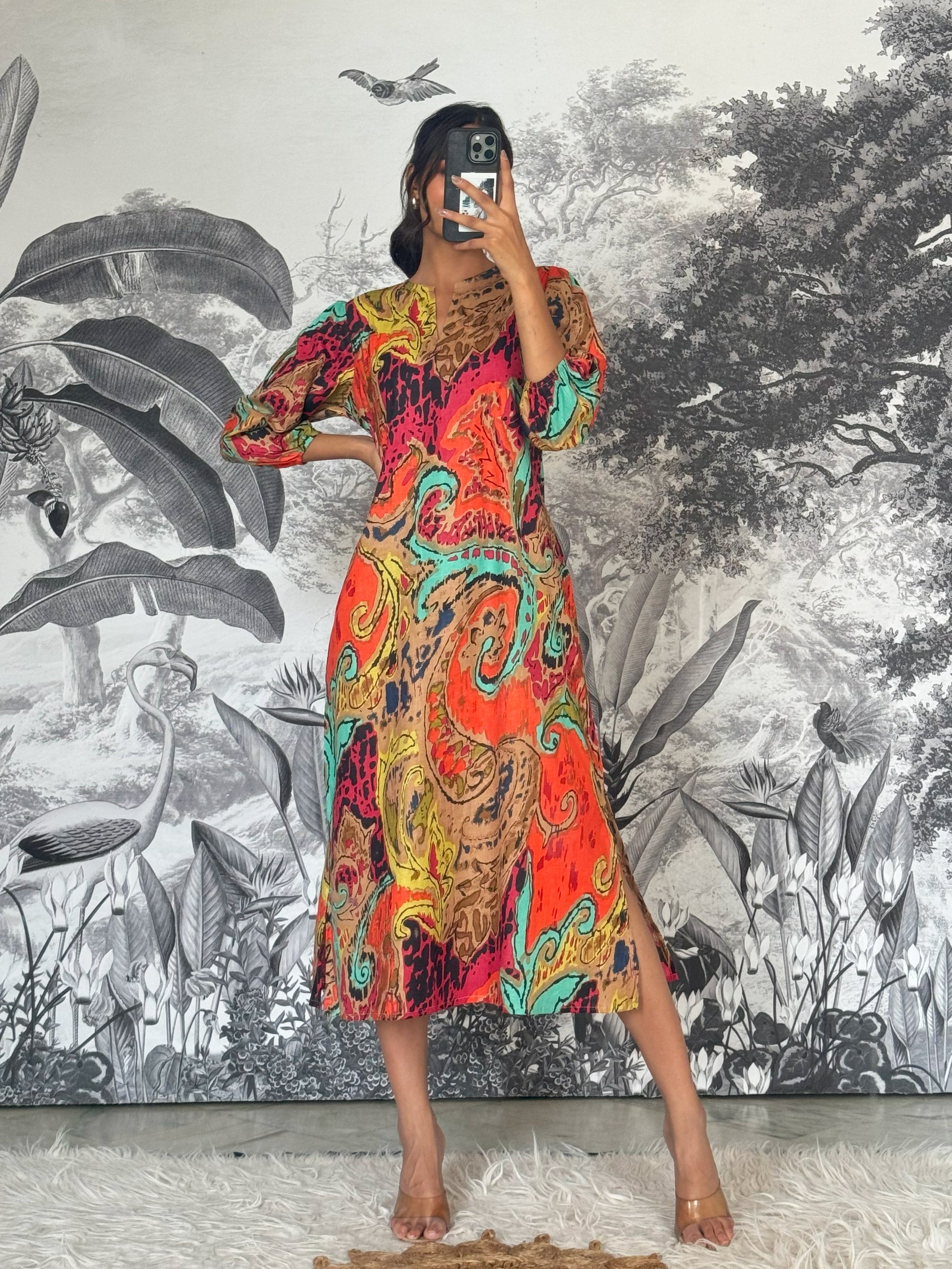 Cotton Printed Dress | A-Line Dress | Shop stylish women's clothing online at Label Flavia |