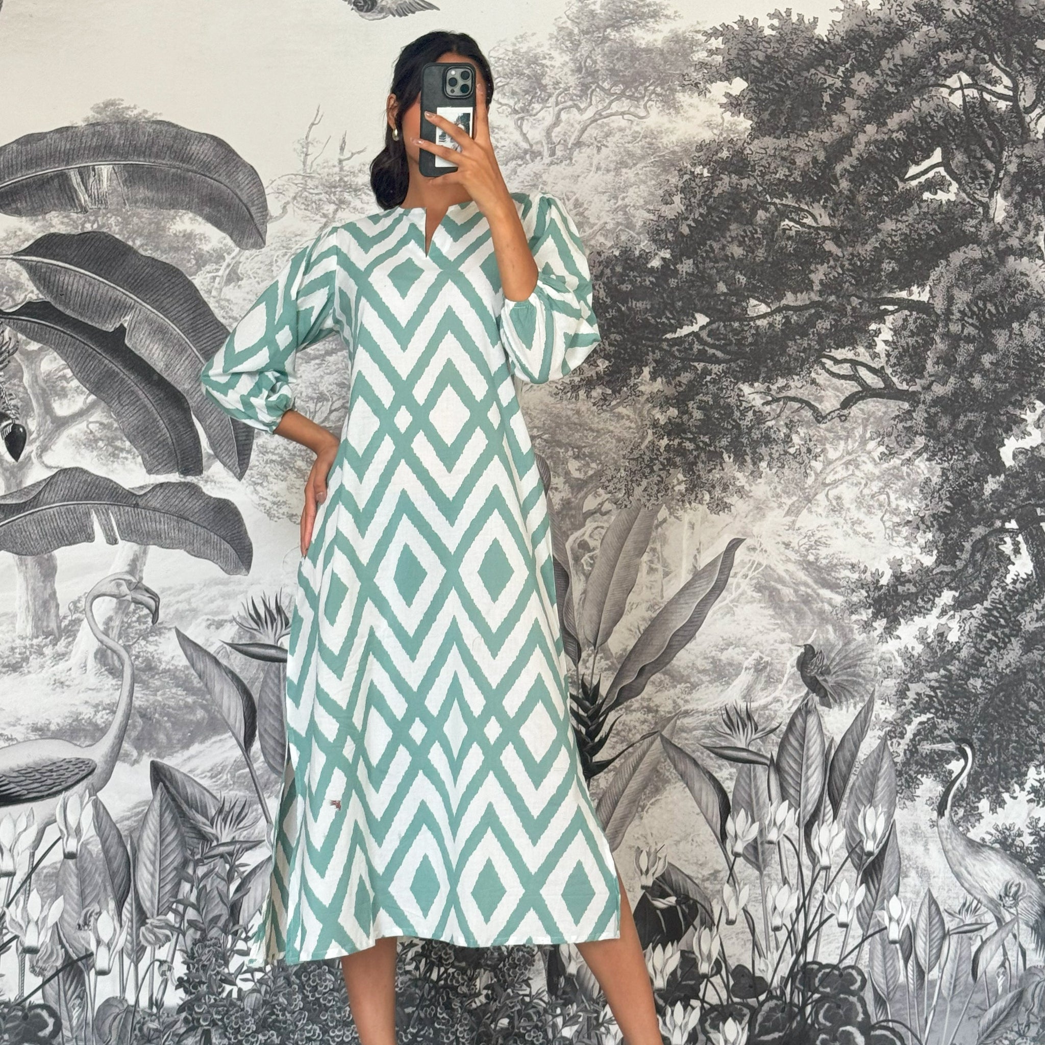 Cotton Printed Dress | A-Line Dress | Shop stylish women's clothing online at Label Flavia |