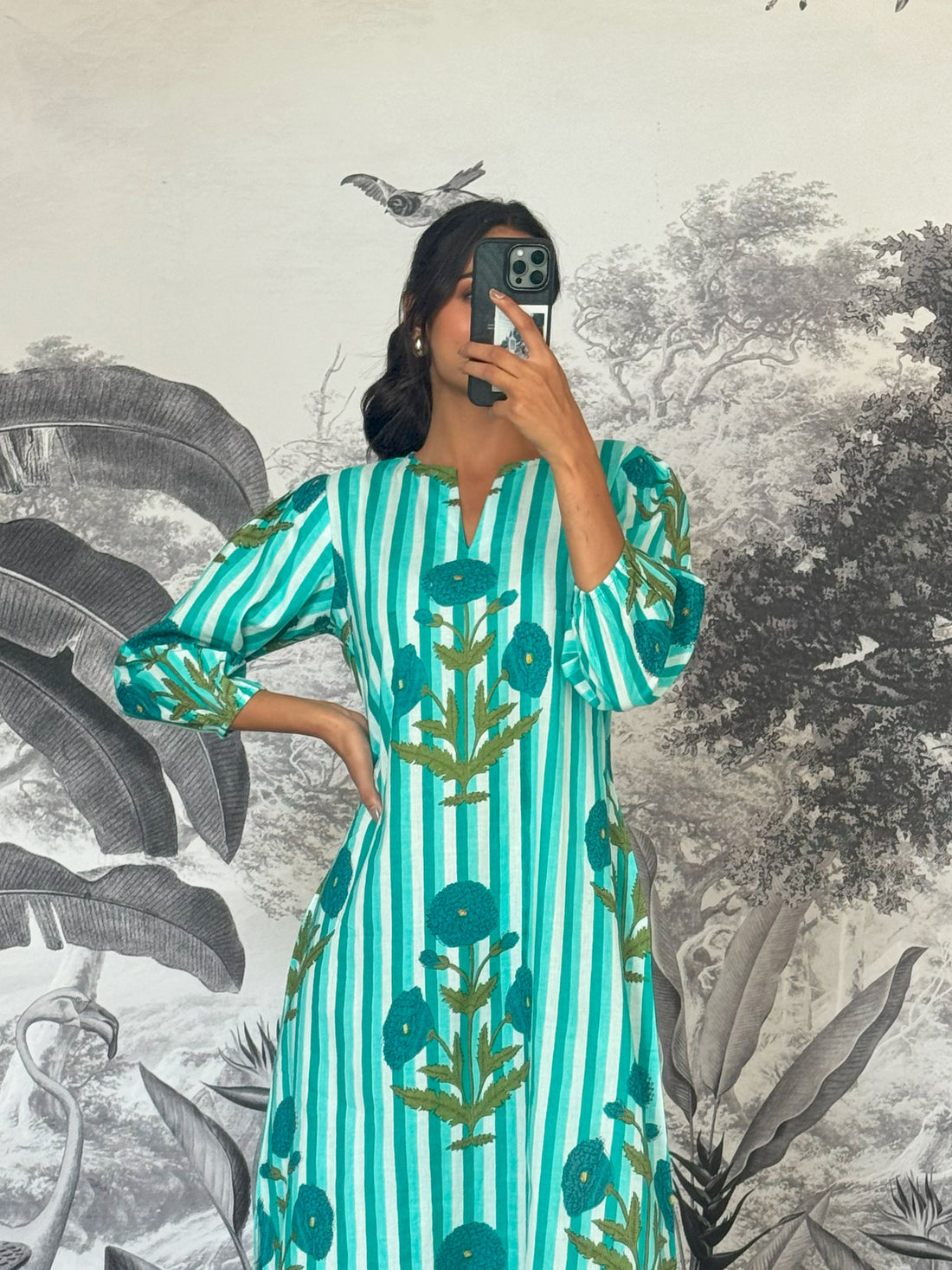 Cotton Printed Dress | A-Line Dress | Shop stylish women's clothing online at Label Flavia |