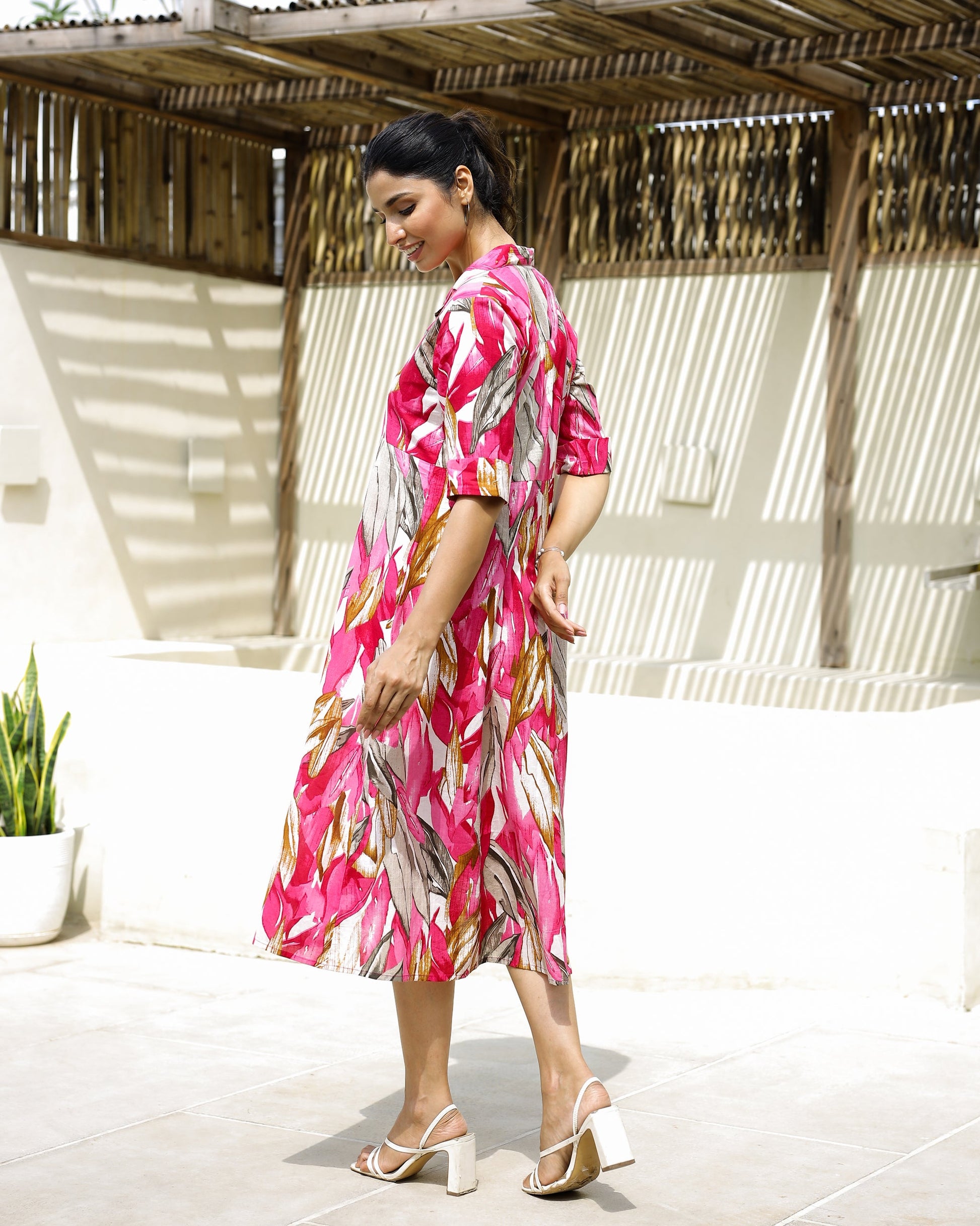 Cotton Printed Dress | A-Line Dress | Shop stylish women's clothing online at Label Flavia |