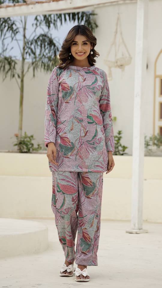 Floral Pashmina Woolen Co-ord Set - Warm & Stylish for Indian Women | Co-Ord Set | Shop stylish women's clothing online at Label Flavia |