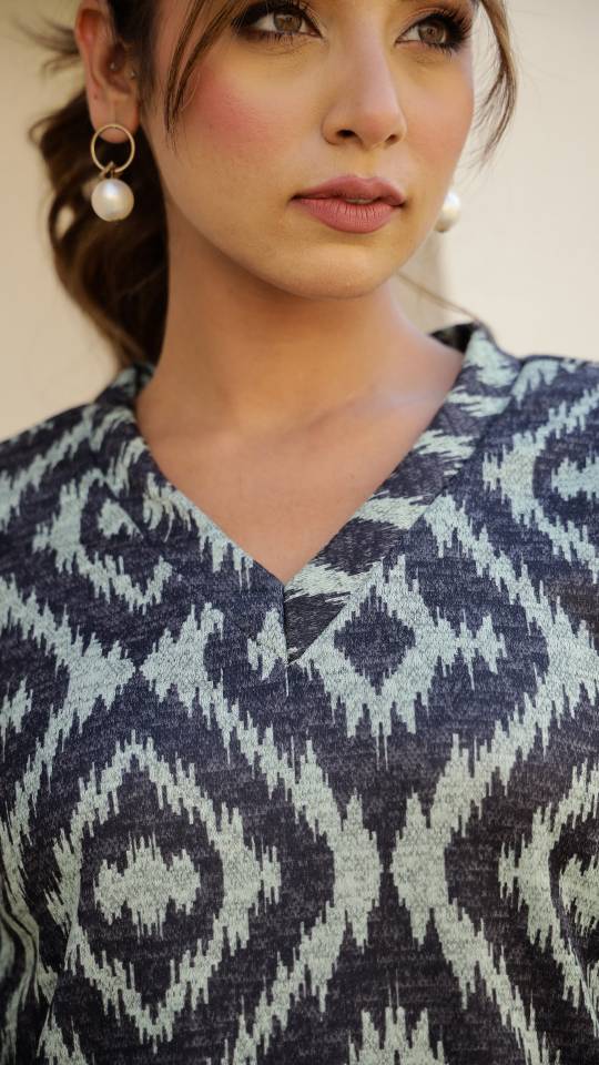 Chic Ikat Pashmina Woolen Co-ord Set for Indian Women – Winter Essential | Co-Ord Set | Shop stylish women's clothing online at Label Flavia |