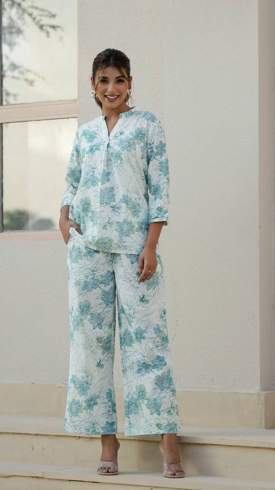 Floral Cotton Printed Co-ord Set for Indian Women – Casual Summer Style | Co-Ord Set | Shop stylish women's clothing online at Label Flavia |