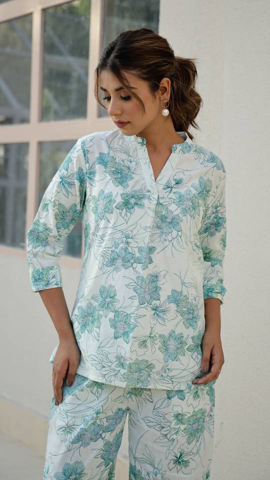Floral Cotton Printed Co-ord Set for Indian Women – Casual Summer Style | Co-Ord Set | Shop stylish women's clothing online at Label Flavia |
