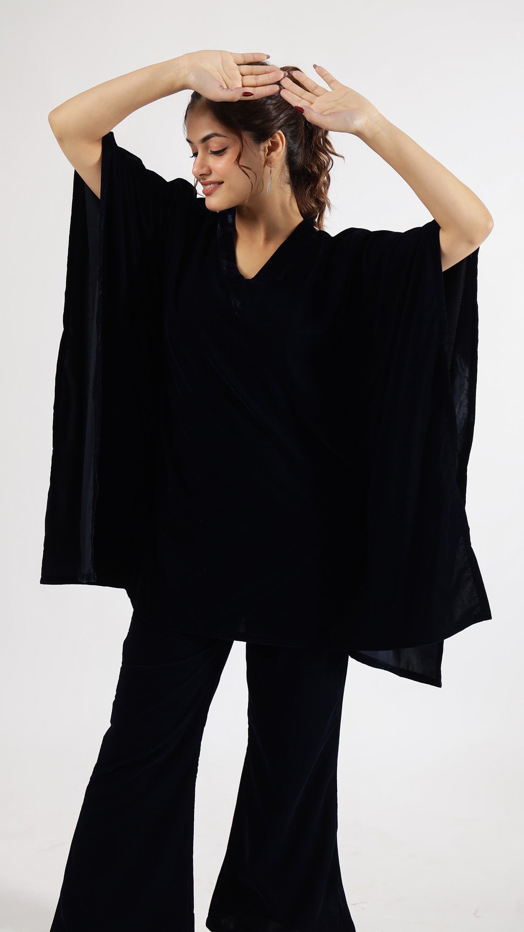 Blue Velvet Kaftan Co-ord Set | Co-Ord Set | Shop stylish women's clothing online at Label Flavia |