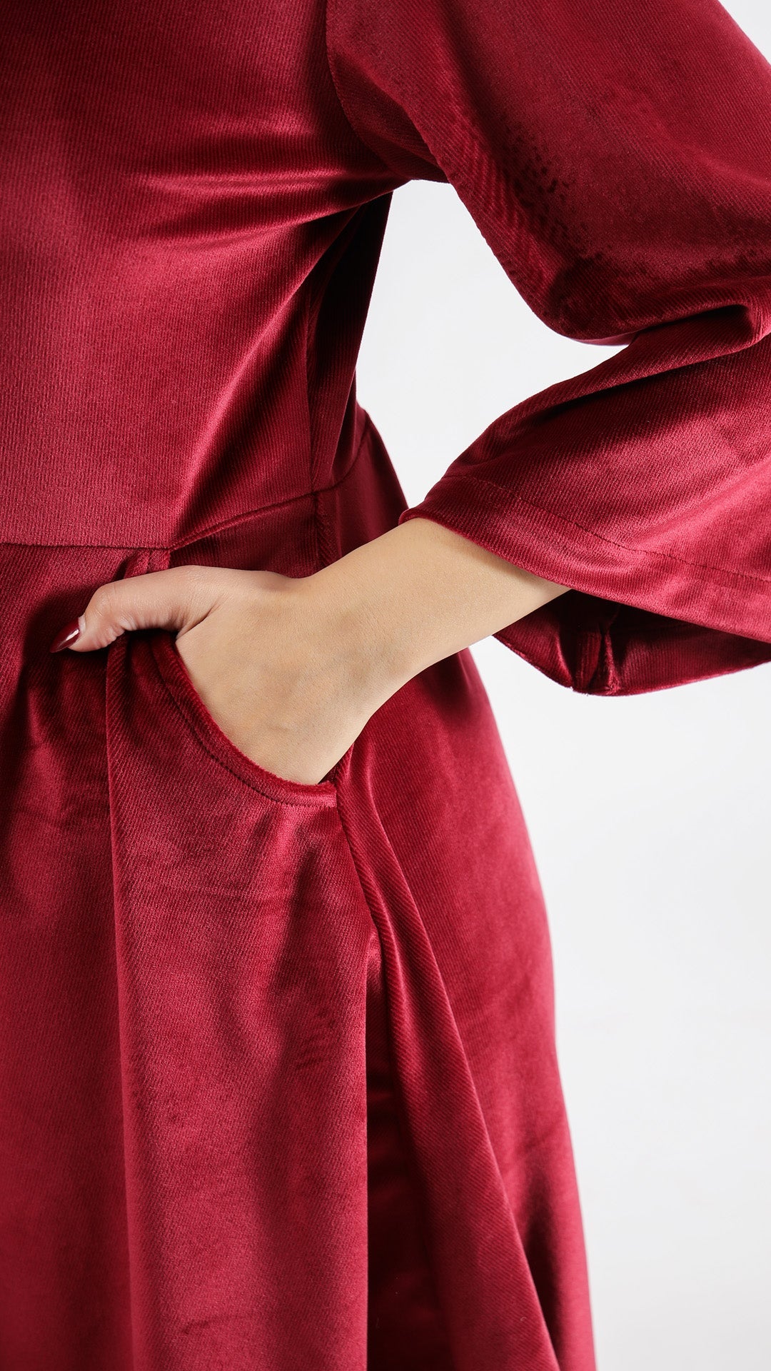 Maroon Velvet Embellished Co-ord Set | Co-Ord Set | Shop stylish women's clothing online at Label Flavia |