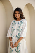 Elegant White Embroidered Co-Ord Set – Timeless & Sophisticated Three-Piece Combo Set | Label Fushia |