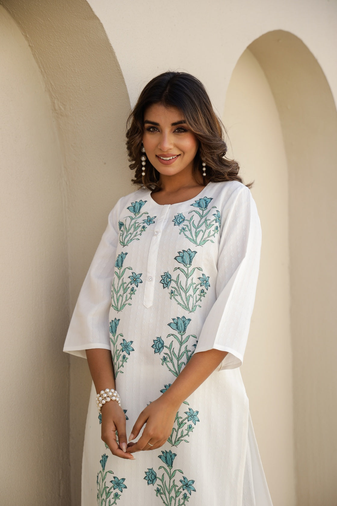 Elegant White Embroidered Co-Ord Set – Timeless & Sophisticated Three-Piece Combo Set | Label Fushia |
