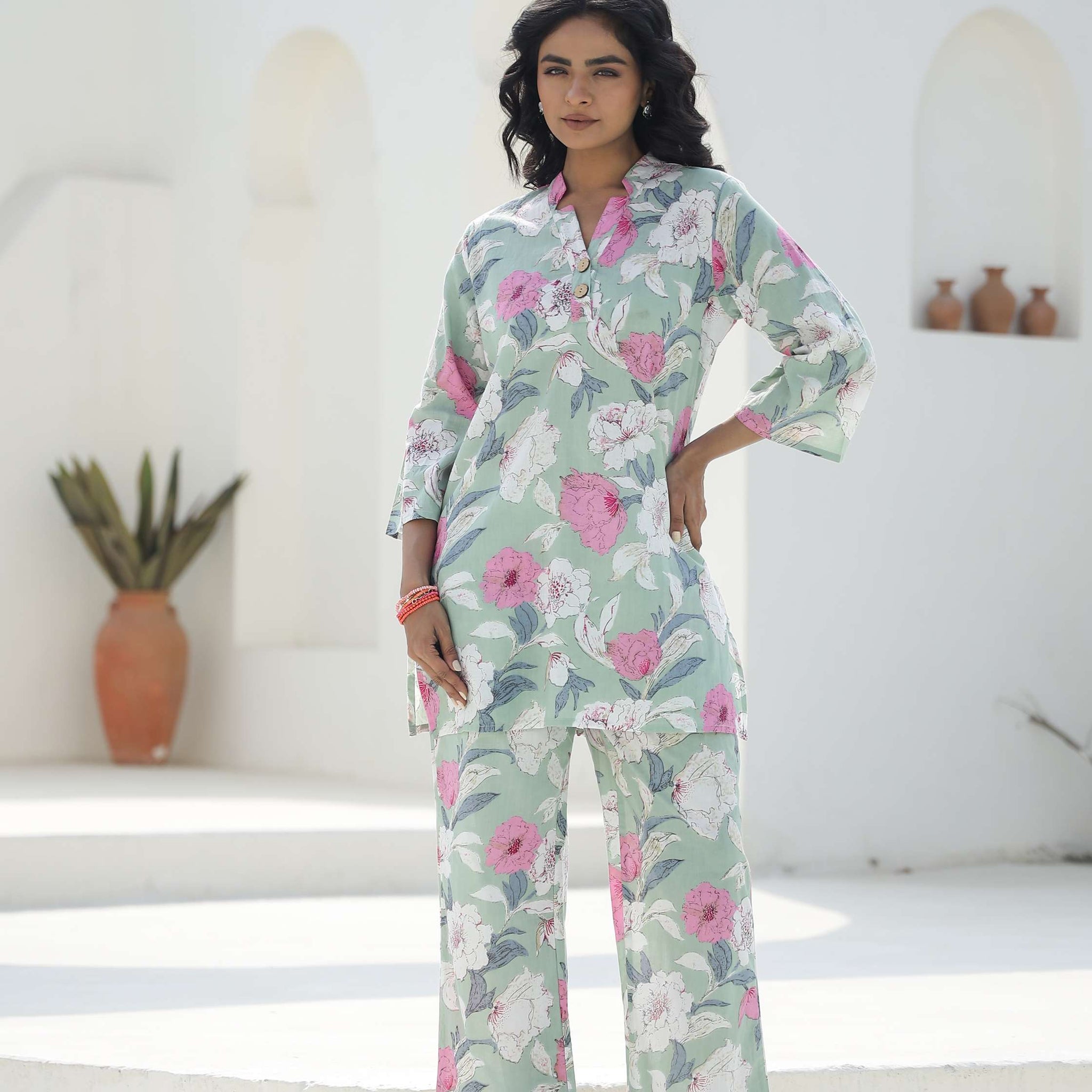 Elegant Floral Print Co-Ord Set