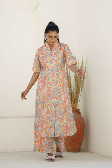 Paisley Cotton Kurta Set – Vibrant & Chic