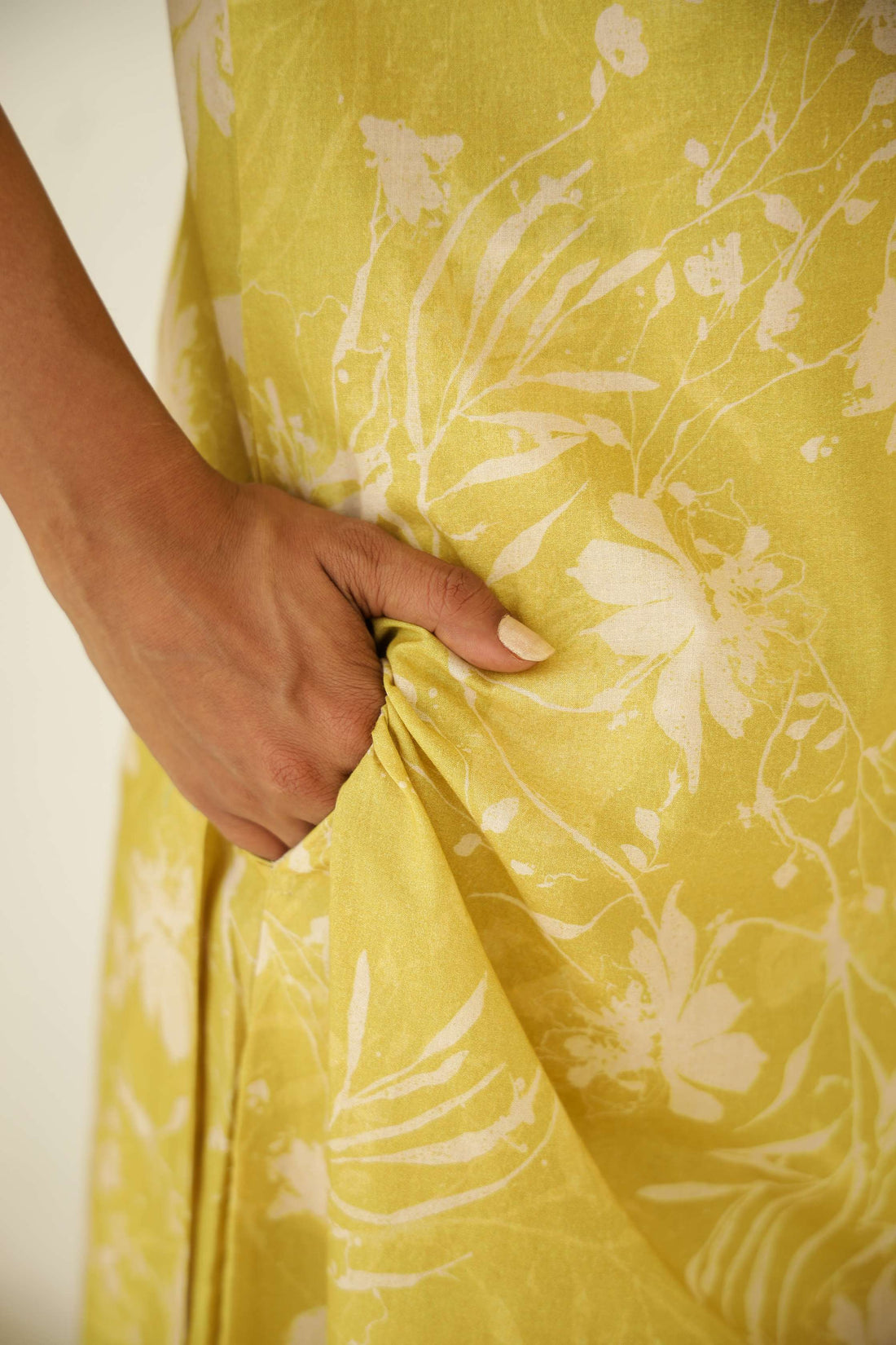 Sunshine Yellow Floral Cotton Kurta Set – Elegant & Breezy