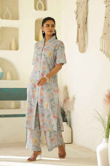 Floral Printed Cotton Kurta Set – Stylish & Breezy Summer Outfit