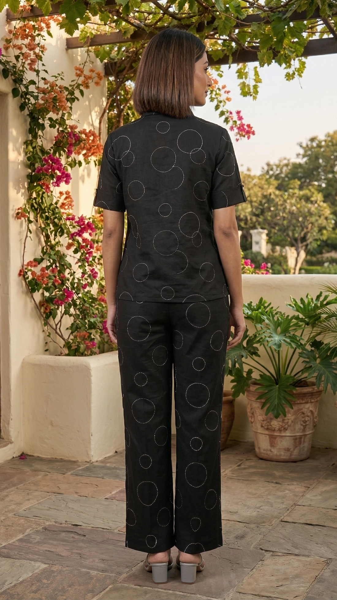 Noir Orbit Cotton Co-ord Set – Elevated Everyday Luxe Ensemble