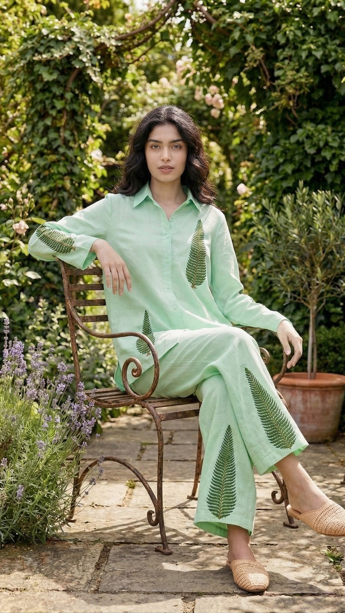 Verdant Muse Leaf Print Co-ord Set