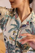 Women's Cream Safari Print Shirt - Wild & Chic | Women's Shirt | Shop stylish women's clothing online at Label Flavia |