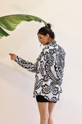 Women's Monochrome Ikat Shirt - Black & White Classic | Women's Shirt | Shop stylish women's clothing online at Label Flavia |