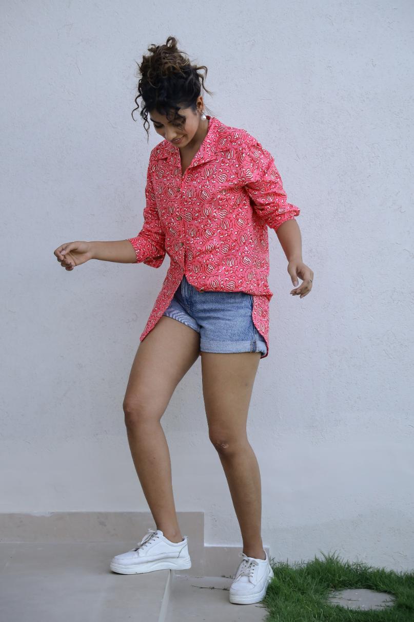 Women's Garden Print Shirt - Nature-Inspired & Stylish | Women's Shirt | Shop stylish women's clothing online at Label Flavia |