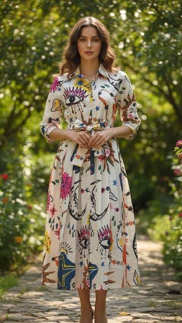 Bohemian Mystic Print Midi Dress