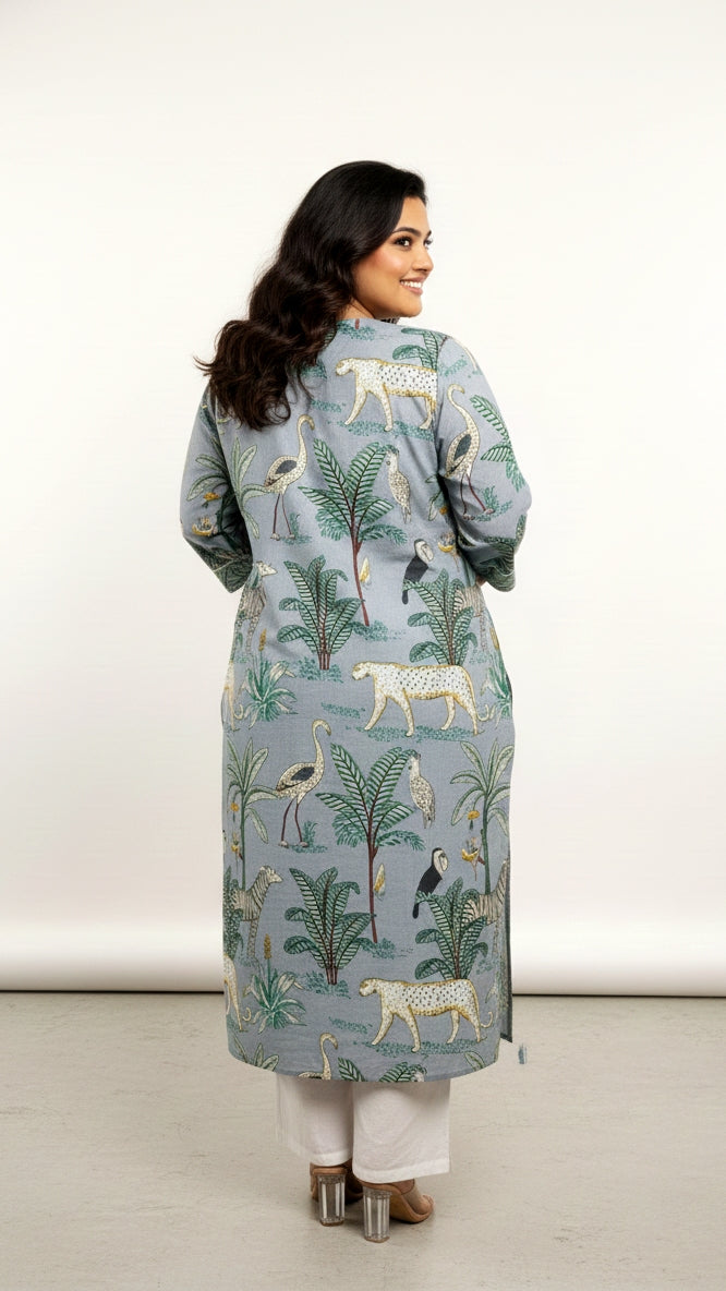 Plus Size Printed Kurta