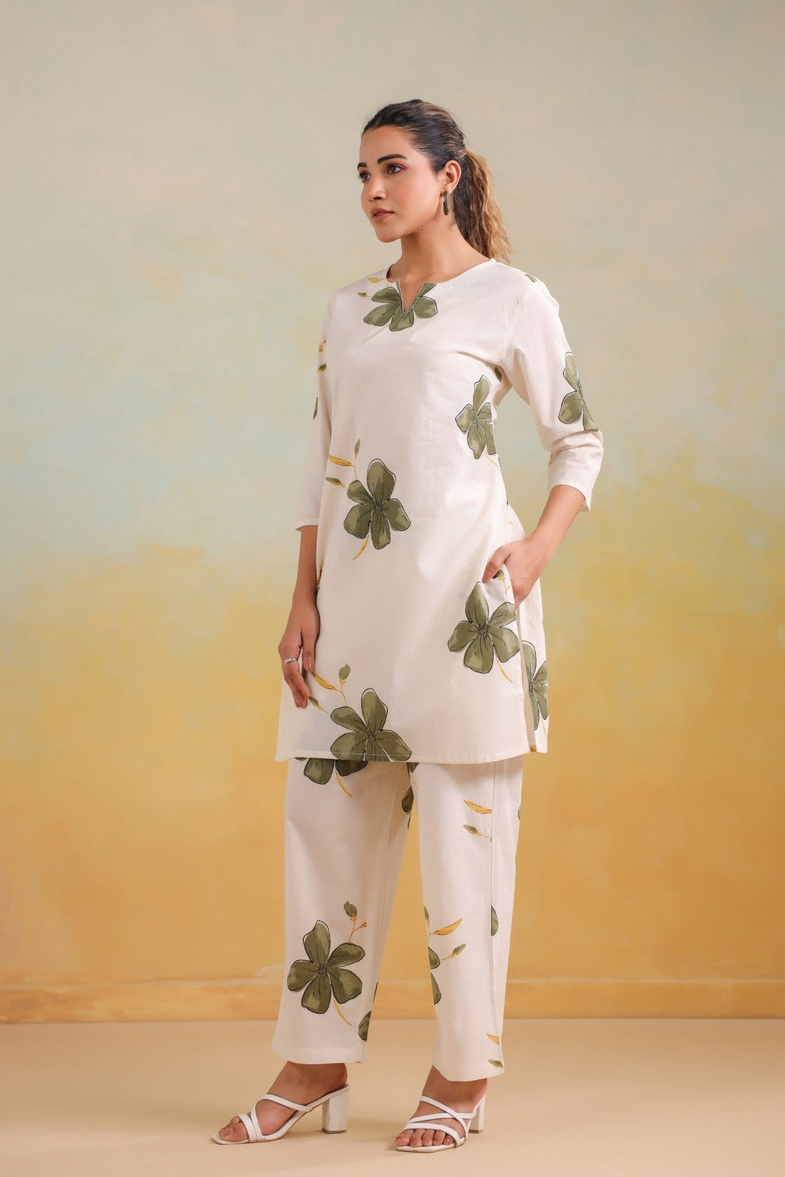 Graceful Floral Co-ord Set – A Symphony of Elegance & Comfort