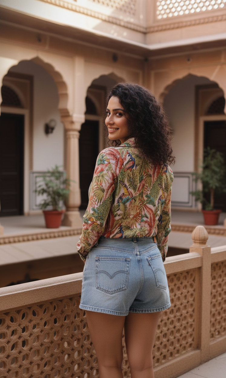 Women's Tropical Jungle Print Shirt - Bold & Vibrant